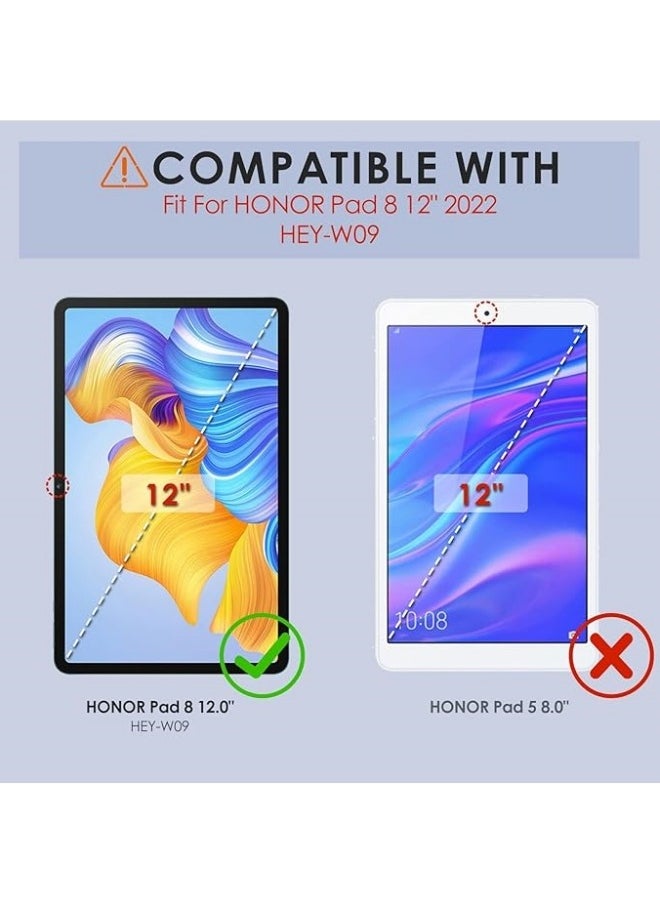 General Case Compatible with Honor Pad 8 12 inch 2022 Tablet Protector Pebbled Rotating 360 Solid Color Protective Case Holster  - Image 2