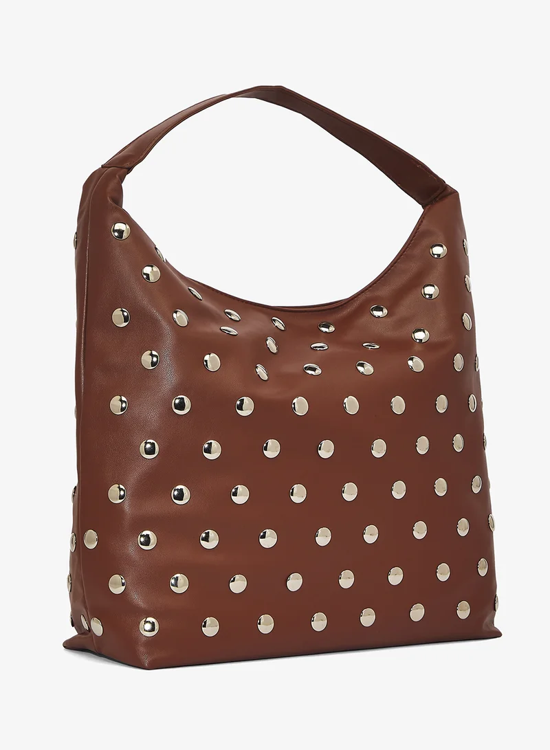 Ginger Slouch Tote With Metal Embellished Detail