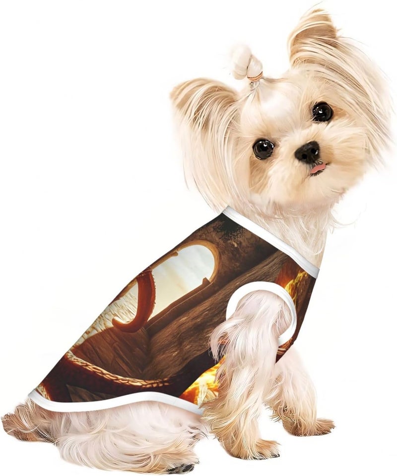Fire and Flames Print Pet Clothes for Small Dogs and Cats – Soft Cotton Dog Pajamas, Cat Outfit, for Chihuahuas, Dachshund Clothes, Puppy Clothes Small - Image 2