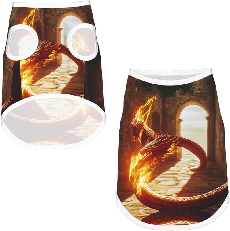 Fire and Flames Print Pet Clothes for Small Dogs and Cats – Soft Cotton Dog Pajamas, Cat Outfit, for Chihuahuas, Dachshund Clothes, Puppy Clothes Small - Image 3
