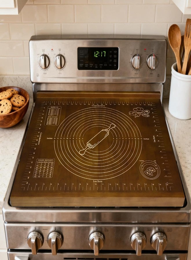 Kuabiz Wooden Pastry Board with Measurement 24'' x 20" Reversible Kneading Board with Side Lip and Engraved Ruler Bread Cutting Boards for Rolling Dough Baking Counter Top Kitchen (Brown) - Image 5