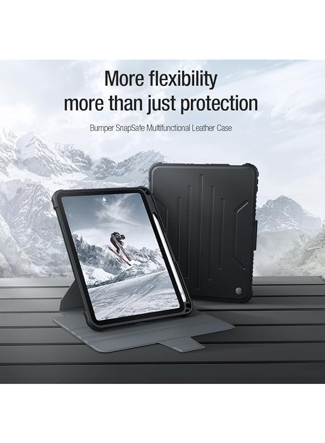 Nillkin Bumper Snapsafe Pu Leather Case Designed For Ipad 10 10.9 2022 Pen Holder Shockproof Detachable Case 360-Degree Rotary Rear Camera Slide Cover - Blue - Image 5