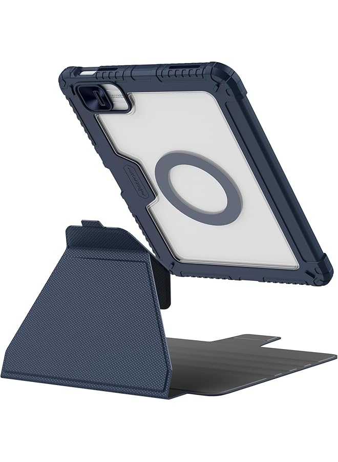 Nillkin Bumper Snapsafe Pu Leather Case Designed For Ipad 10 10.9 2022 Pen Holder Shockproof Detachable Case 360-Degree Rotary Rear Camera Slide Cover - Blue - Image 1