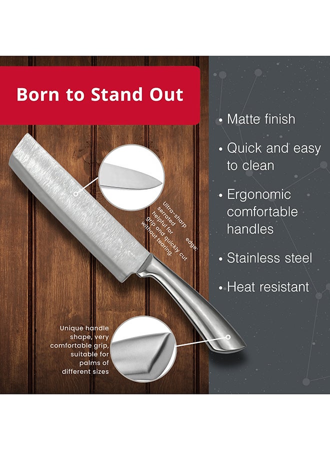 Feelings Stainless Steel Knife Heavy-Duty Meat & Vegetable Chopper with Ergonomic Handle Size 18 cm (KQ0808) - Image 3