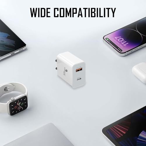 Kratos Power PQ1 45 W Charger Adapter, Dual Port (USB + Type C), Supports PD Charging via Type C Port, Compatible with Smartphones, Tablets & Smartwatch, Fast Charger Type c,White - Image 5