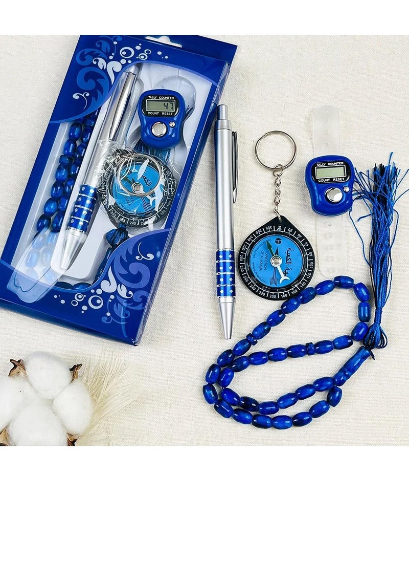 Rosh Luxury Islamic Prayer Beads Set: 33 Tasbih Beads + Digital Counter, Compass, Pen - Ramadan & Eid Corporate Gift  - Image 1