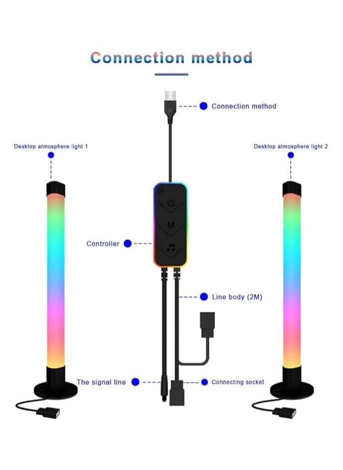 TIGER Smart LED Light Bar RGB Lights | Bluetooth App Remote Control | 3-in-1 16 Million Colors | TV Backlight for Room, Movies, PC, Gaming Setup - 2PCS - Image 2