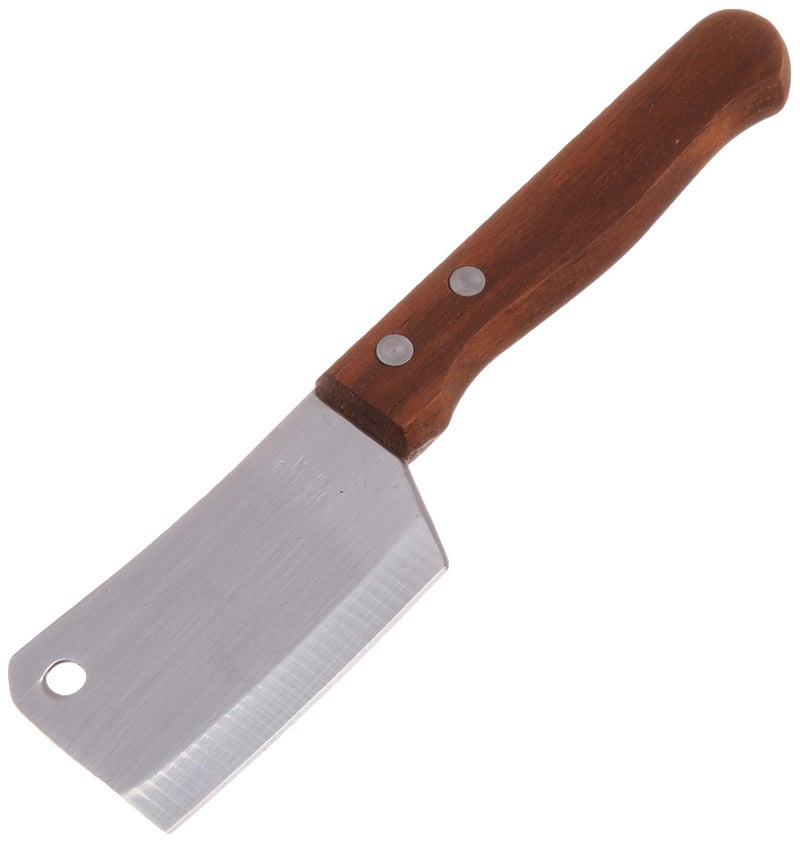 Chef Craft Set of 2 Cleaver Style Mini Chopping Knives Stainless Steel Blade Wood Handle Silver