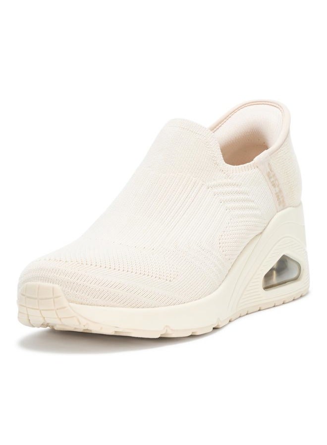 SKECHERS Women's Uno Wedge-Kickin' Knit Hands Free Slip-ins Sneaker, Off-white, 8 - Image 1