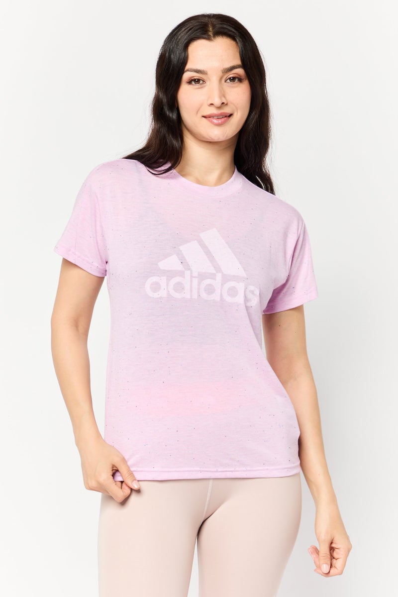 Adidas تي شيرت رياضي نسائي بأكمام قصيرة مناسب في الهواء الطلق، ليلك - Image 1