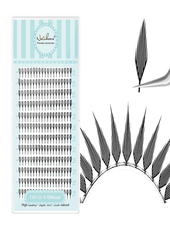 Natuhana Premade Anime Spire Lash Extensions Feather Shape Manga Individual Lashes Soft Volume Black Spikes Fans Eyelashes for Salon Use(0.07 D,9-15mm) - Image 1