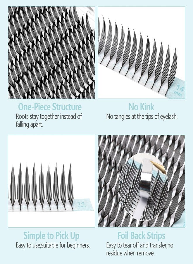 Natuhana Premade Anime Spire Lash Extensions Feather Shape Manga Individual Lashes Soft Volume Black Spikes Fans Eyelashes for Salon Use(0.07 D,9-15mm) - Image 5