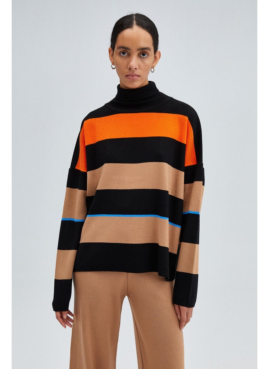 Touche - Turtleneck Striped Sweater - Image 1
