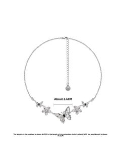 Butterfly Necklace Elegant Choker Artistic Vintage Jewelrysilver Necklace-NK337699 silver Necklace-NK337699