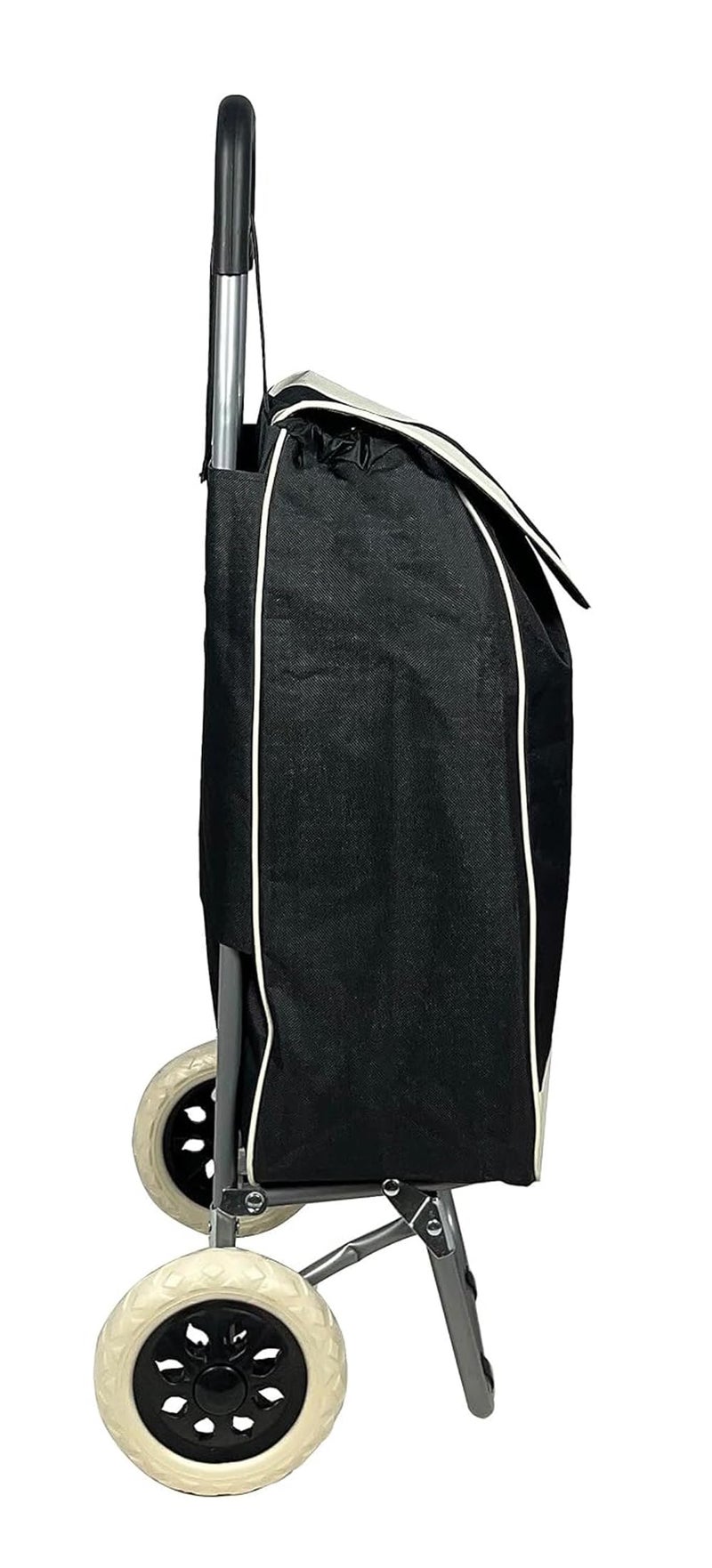 Whitecloud TRANSFORMING HOMES® Multipurpose Foldable Shopping Trolly with Removable Bag Shopping Cart for Grocery, Fruit, and Vegetable (Black) - Image 2