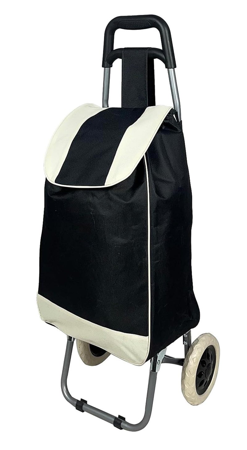 Whitecloud TRANSFORMING HOMES® Multipurpose Foldable Shopping Trolly with Removable Bag Shopping Cart for Grocery, Fruit, and Vegetable (Black) - Image 1