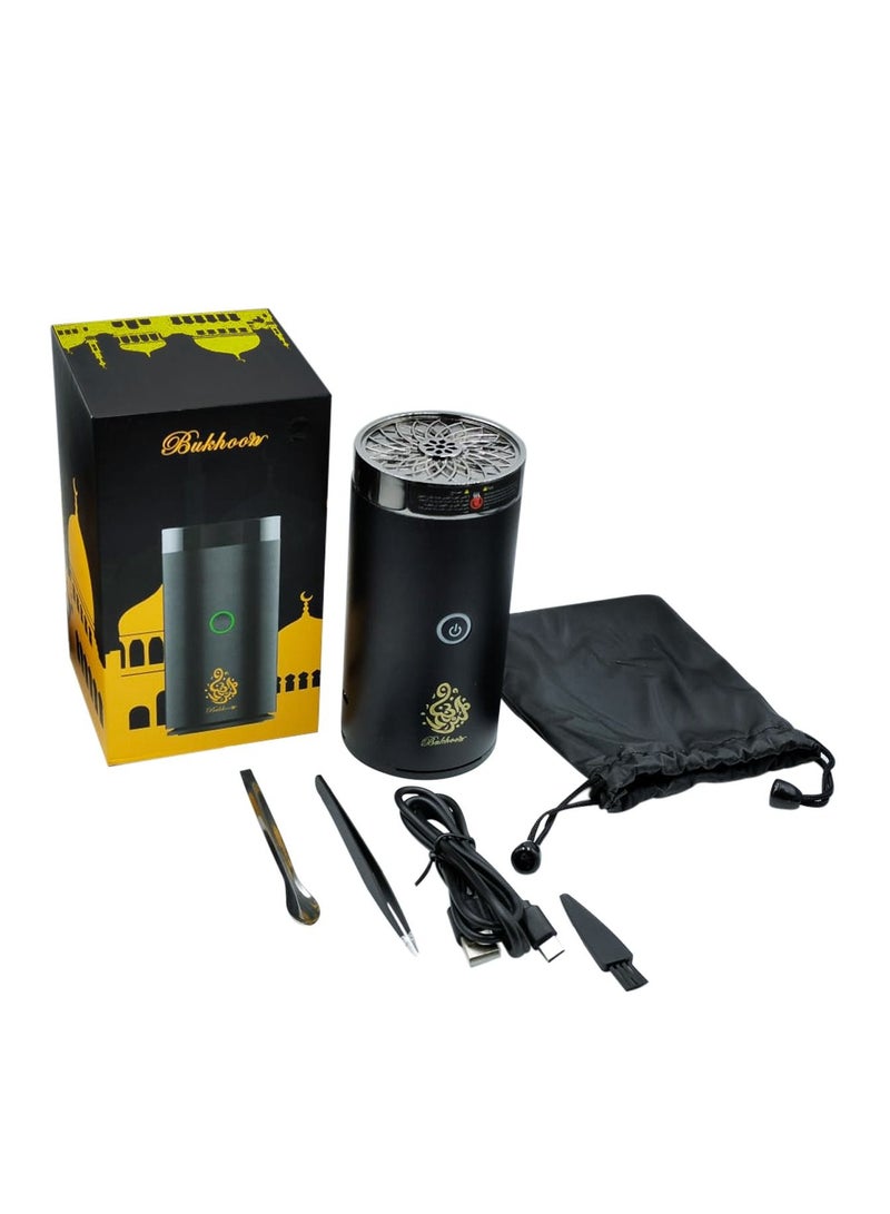 Bukhoor Car Bukhoor Usb Type-C Power Bukhoor Rechargeable Electric Mini Portable Incense Burner Black - Image 2