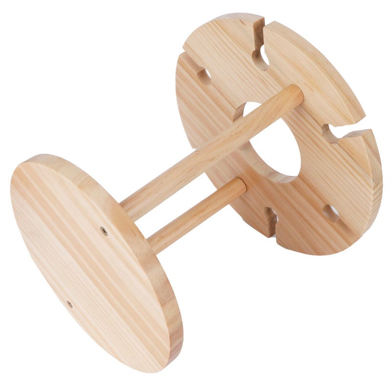 Wooden Wine Rack 1 Bottle & 6 Stemware Capacity Natural Durable Wood - Easy Assembly Wine Glass Holder for Home Bar Kitchen Tabletop Wine Lovers - Image 3