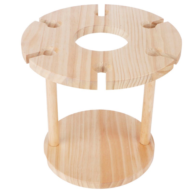 Wooden Wine Rack 1 Bottle & 6 Stemware Capacity Natural Durable Wood - Easy Assembly Wine Glass Holder for Home Bar Kitchen Tabletop Wine Lovers - Image 1