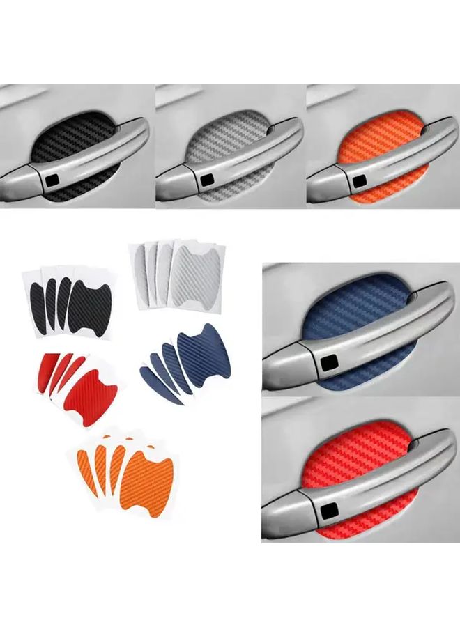 4Pcs Orange Car Door Handle Scratch Protection Film Durable Exterior Accessory Stickers - Image 2