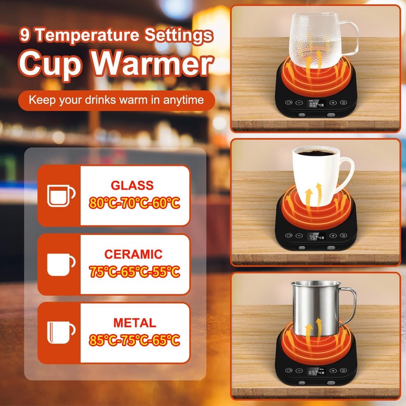CEROBEAR Coffee Mug Warmer for Desk Cup Warmer for Home Office with Gravity Sensor 9 Temperature Setting(55-85℃) & 9 Hours Auto-on/Off Function for Heating Teapot Plate Coffee Tea Milk Coco Candle - Image 2
