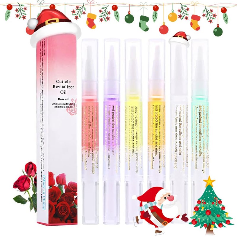 SULLMAR 6Pcs Nail Cuticle Oils Nail Nutrition Oil Pen Nail Nourishment Pens 6 Smell Cuticle Revitalizer for Agnail Nourish Skin Nail Care (6pcs) - Image 1