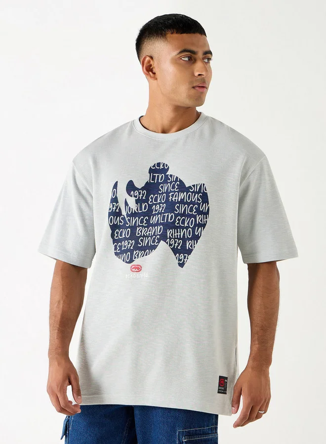 Ecko Unltd. Ecko Unltd Printed Crew Neck T-shirt with Short Sleeves