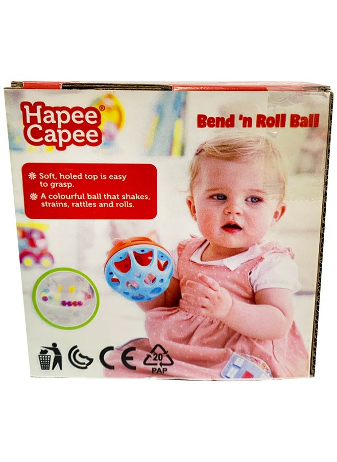 Hapee Capee - Bend N Roll Ball, Roll Ball Toys for Babies, Soft, holded top, Colourful and Colourful balls inside, Best Gift toys for 6+ months. - Image 1