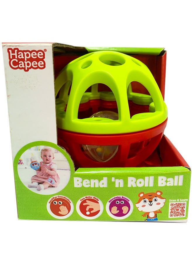 Hapee Capee - Bend N Roll Ball, Roll Ball Toys for Babies, Soft, holded top, Colourful and Colourful balls inside, Best Gift toys for 6+ months. - Image 1