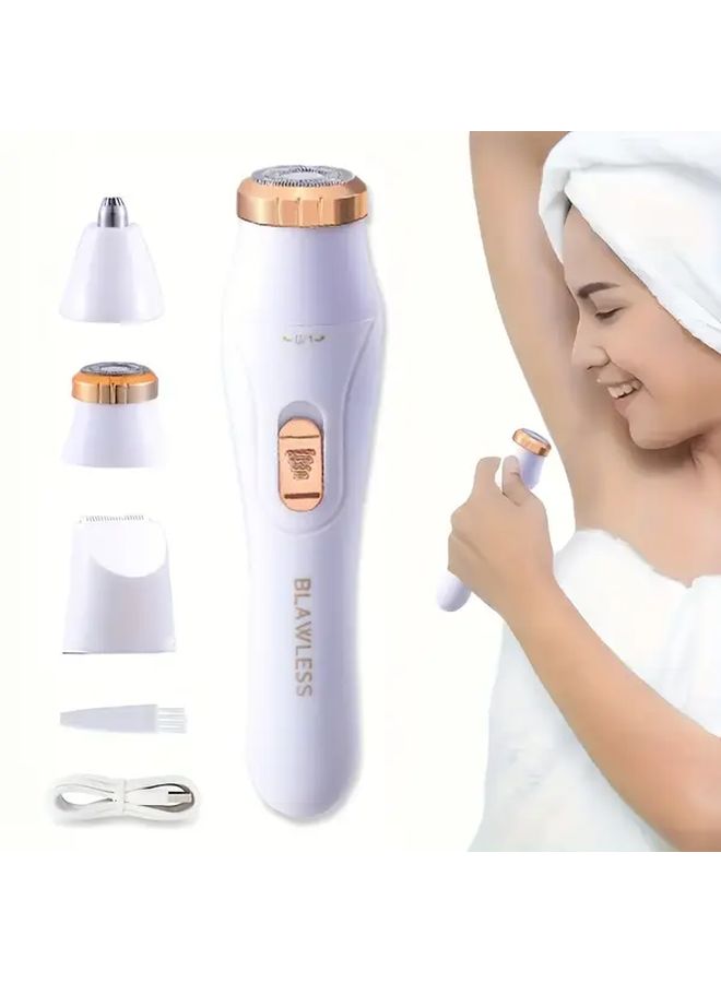 جهاز إزالة الشعر الكهربائي 3 في 1، قابل لإعادة الشحن عبر USB، أرجواني، مزيل شعر الوجه، مزيل شعر الأنف، ماكينة حلاقة كاملة للجسم، هدية للنساء، تصميم محمول، مادة متينة، أداة إزالة الشعر، شفرات عالية الجودة. - Image 1