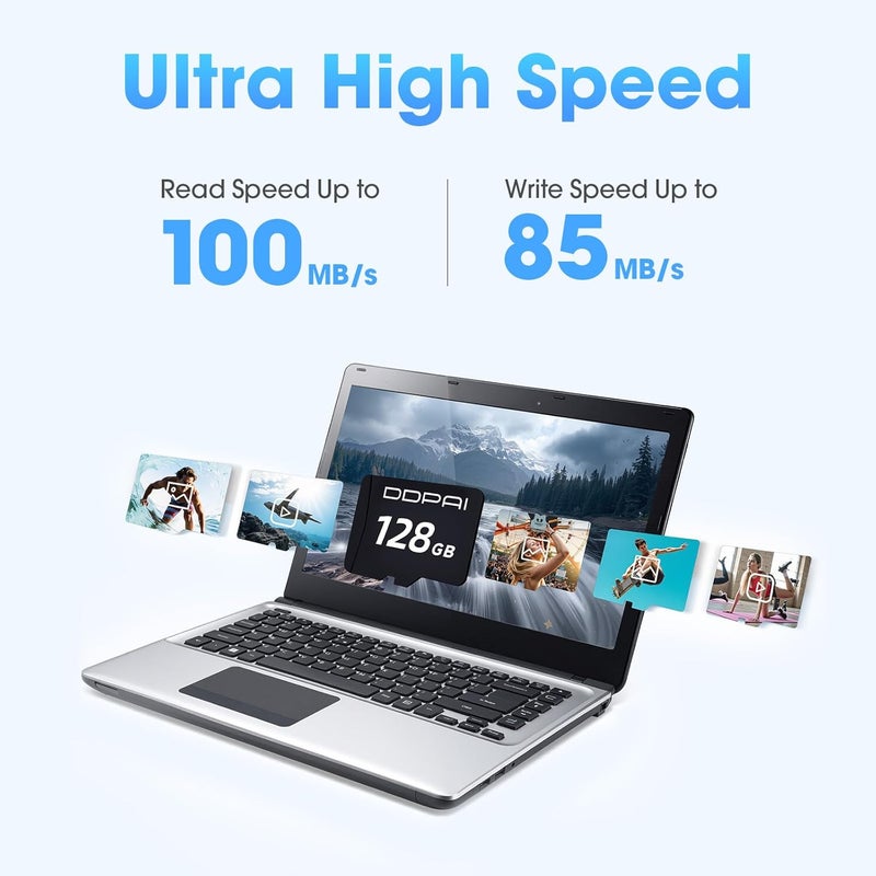 128GB TF Memory Card A1, U3, V30, Class 10, 4K Ultra HD High Speed Memory Compatible with Dashcam Smartphone Tablet Action Camera Surveillance Camera - Image 2