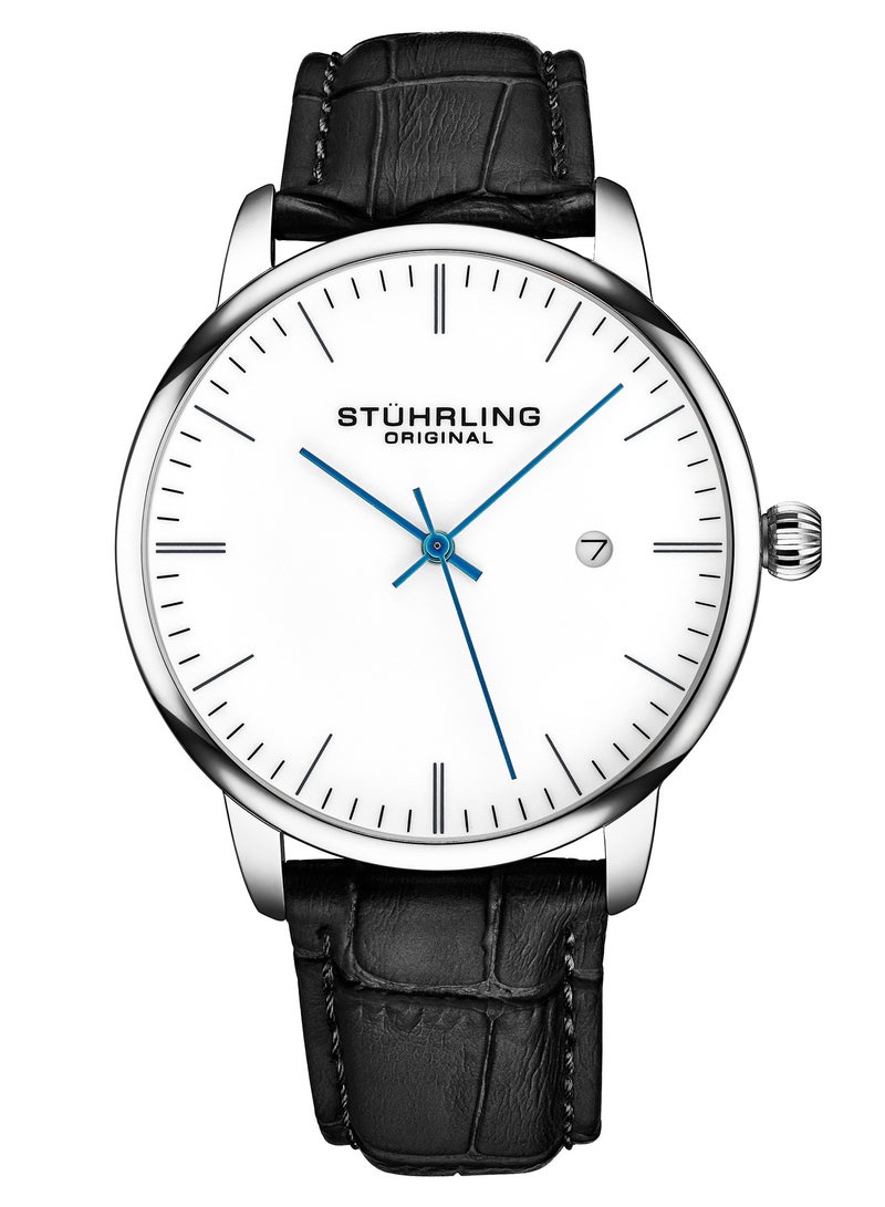 ستيرلنج أوريجينال ساعة ستورلينج أوريجينال راسا كوارتز كلاسيكية للرجال مقاس 40 مم - حزام جلدي، تصميم رفيع، مقاومة للماء حتى عمق 50 مترًا - Image 1