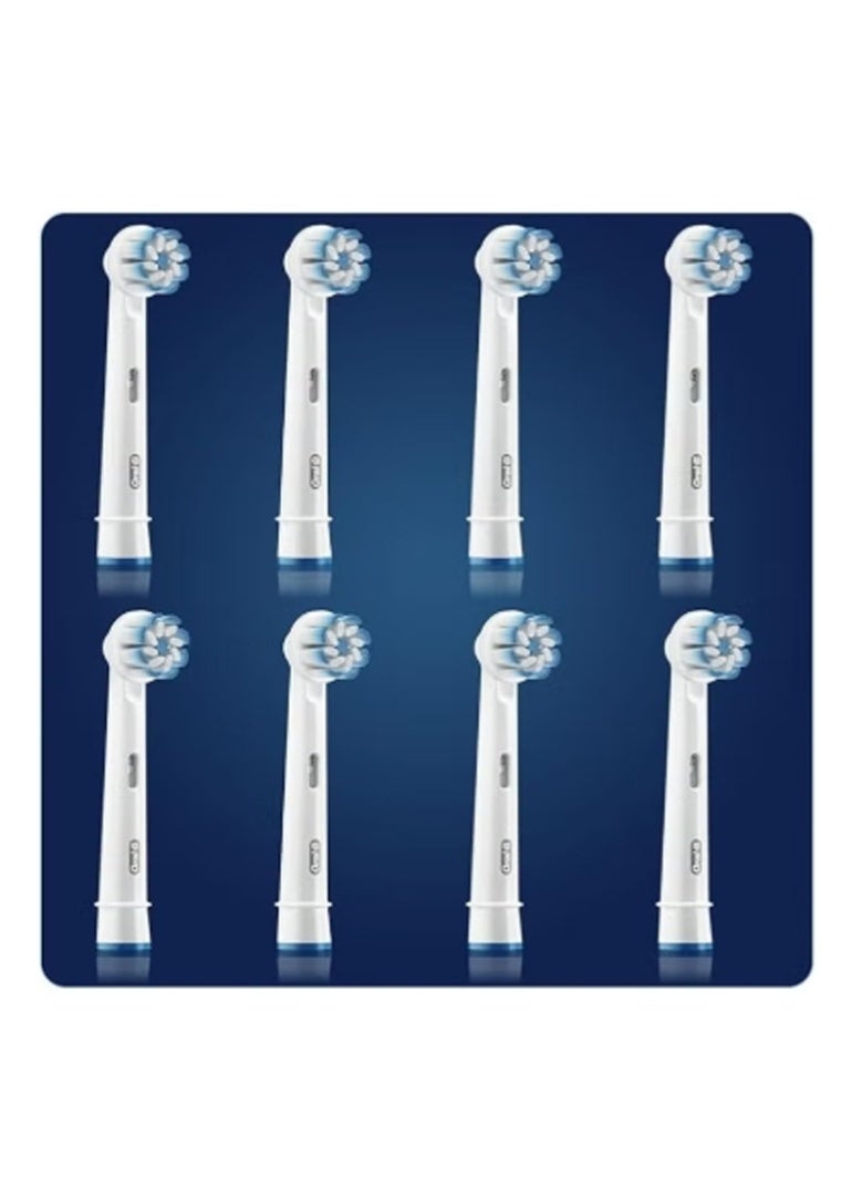 Oral-B Sensitive Clean Electric Toothbrush Head, X-Shaped & Extra Soft Bristles for Gentle Brushing & Plaque Removal, Pack of 8 Toothbrush Heads, White (Packing May Vary) - Image 4