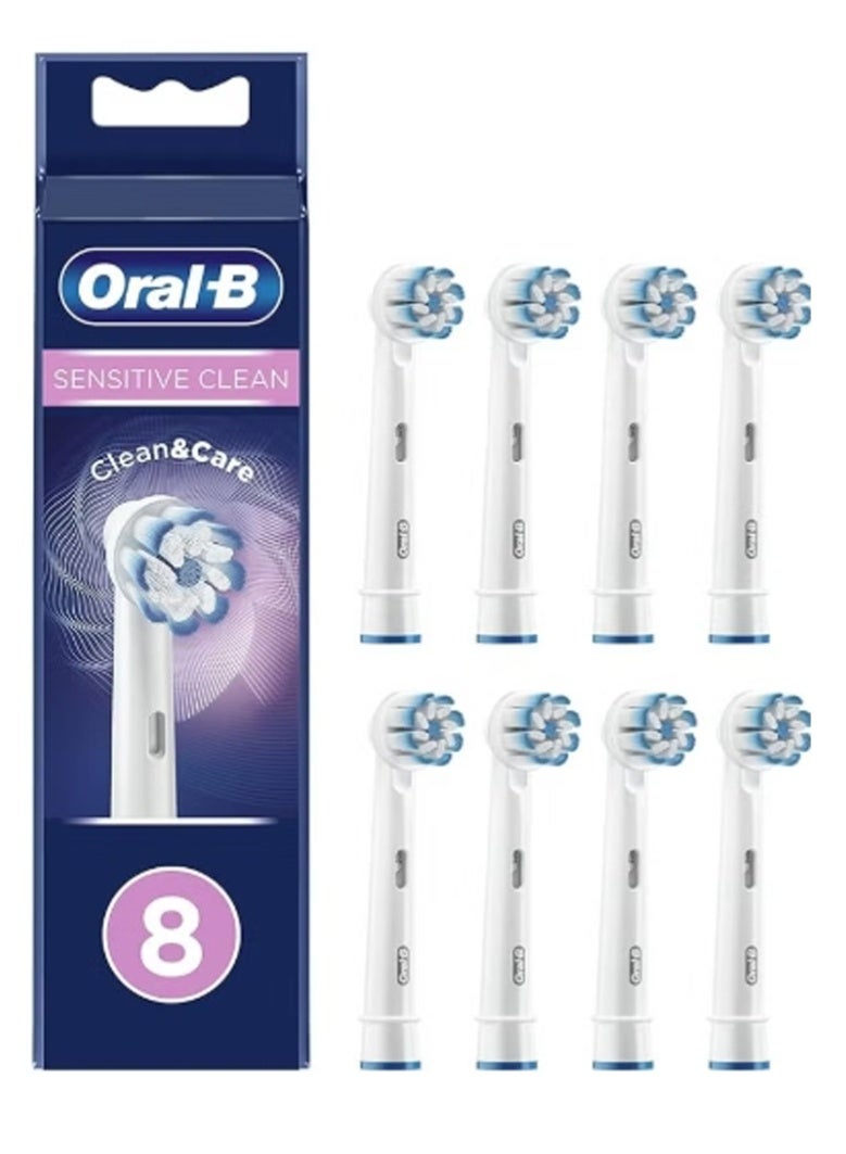 Oral-B Sensitive Clean Electric Toothbrush Head, X-Shaped & Extra Soft Bristles for Gentle Brushing & Plaque Removal, Pack of 8 Toothbrush Heads, White (Packing May Vary) - Image 3