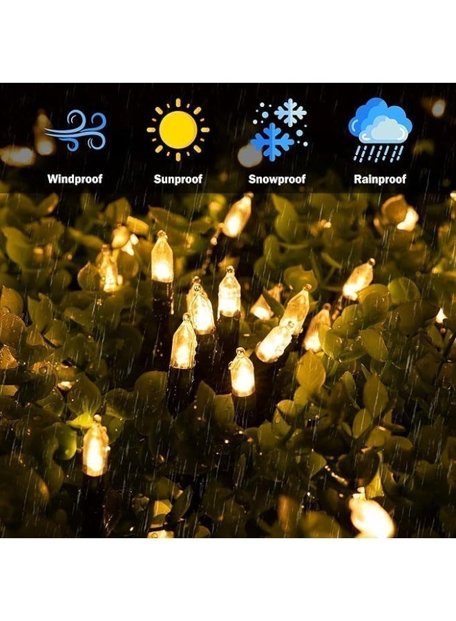 Battery Operated Warm White Christmas String Lights, 100 LED 8 Modes Waterproof, Indoor Outdoor Garden Wedding Home Decor - Image 3