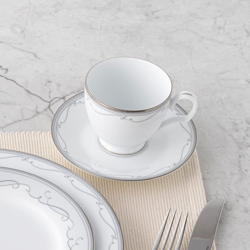 Noritake Satin Flourish 5Piece Place Dinnerware Setting in White - Image 5