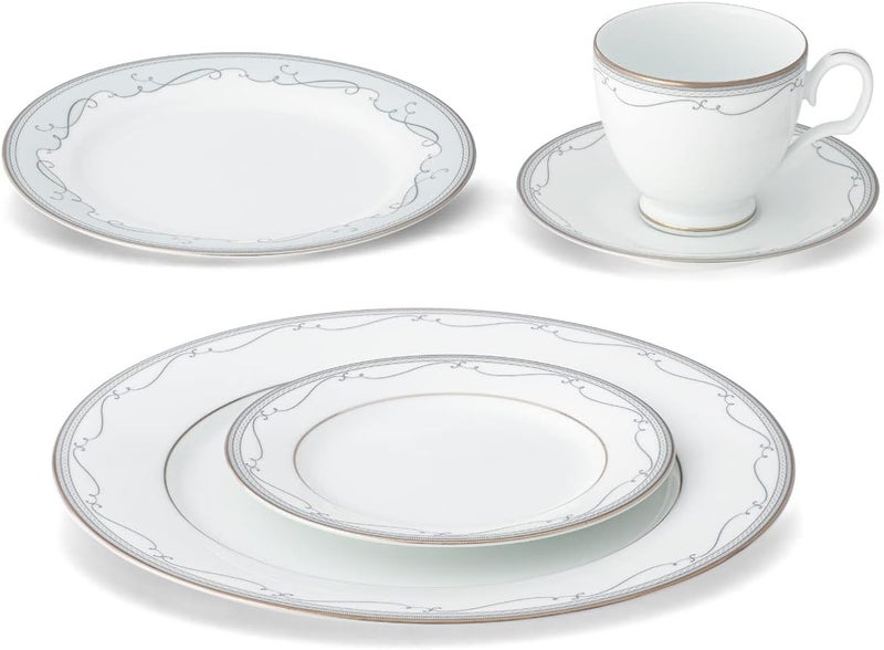 Noritake Satin Flourish 5Piece Place Dinnerware Setting in White - Image 2