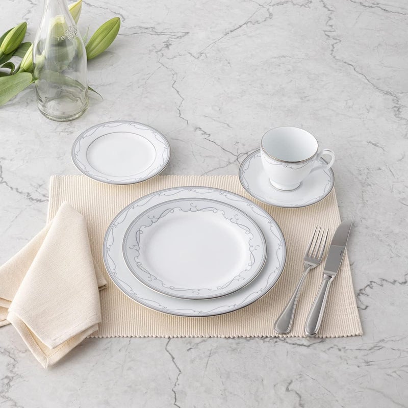 Noritake Satin Flourish 5Piece Place Dinnerware Setting in White - Image 3