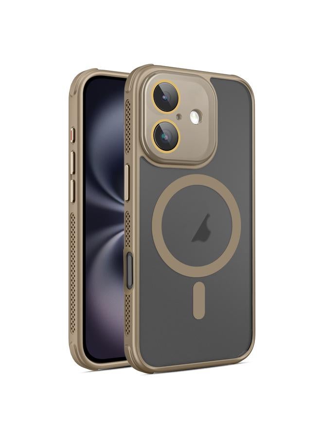 اس-توب جراب لهاتف iPhone 16 مصنوع من جلد جانبي مبرد مغناطيسي من MagSafe مع غشاء عدسة - Image 1