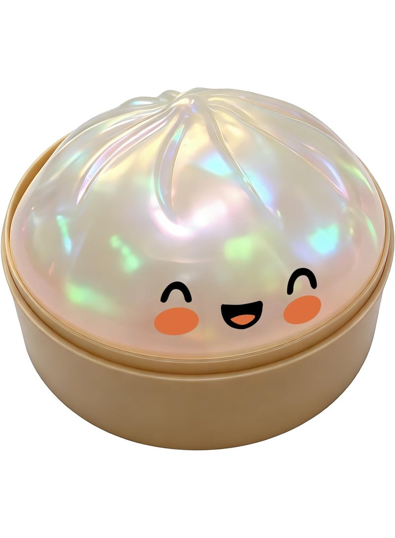 YOKA Giant Glitter Dumpling Squishy, Colorful Mystery Stress Dumplings, Cute Soft Calming Unbreakable Figurine Simulation Ball (White) - Image 1