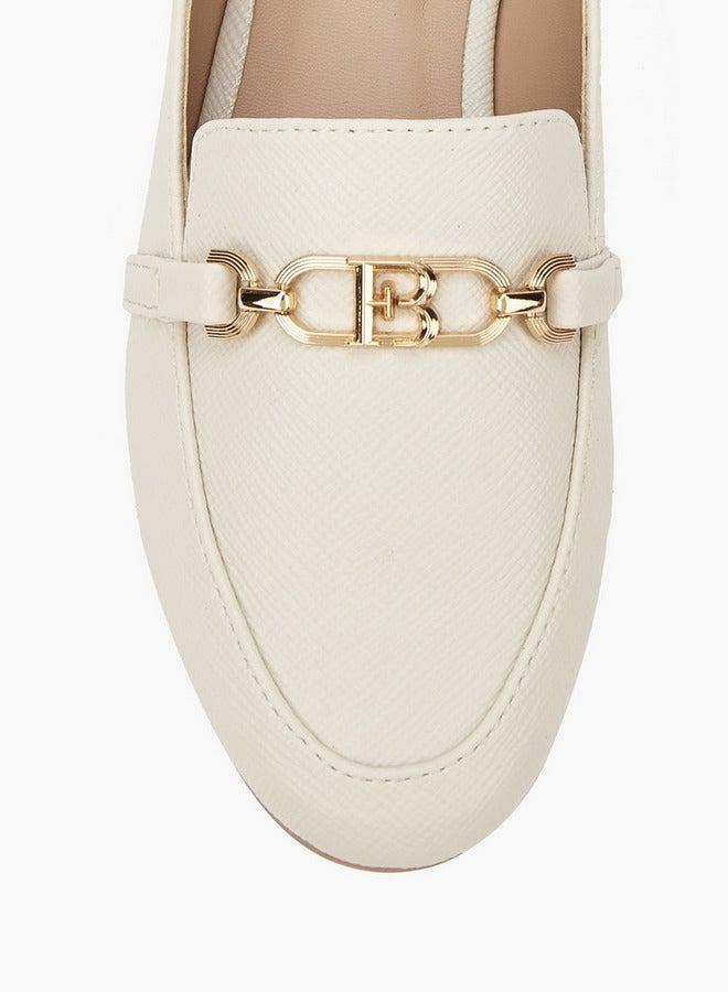 Flora Bella By Shoexpress Textured Chain Detail Slip-On Loafers - Image 4