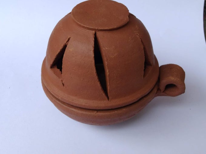 ROUND COVER DESIGN ALADDIN MUD LAMP DIYA VILAKU DHIBAM PACK OF 2
