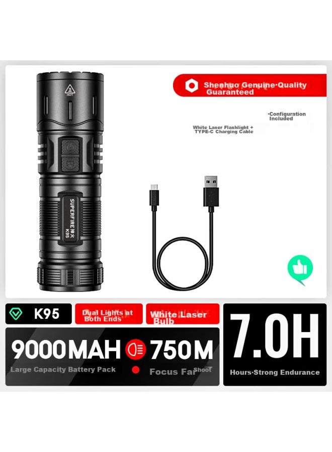 Supfire K95 High-intensity Flashlight, Type-c Fast Charging, Zoomable, Long-range, Ultra-long Battery Life, Super Bright, Outdoor Cycling Light, 45w - Image 4