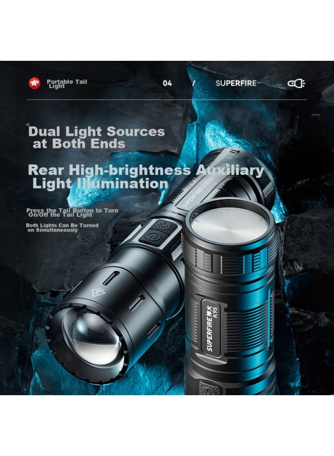 Supfire K95 High-intensity Flashlight, Type-c Fast Charging, Zoomable, Long-range, Ultra-long Battery Life, Super Bright, Outdoor Cycling Light, 45w - Image 2