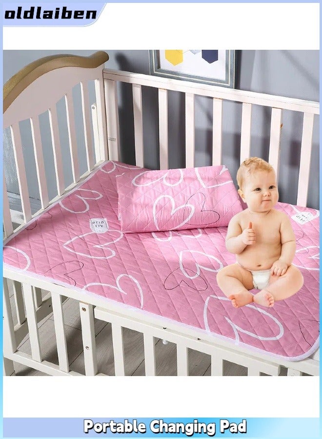 oldlaiben Portable Changing Pad for Baby|Travel Baby Changing Pads for Moms, Dads|Waterproof Portable Changing Mat|Excellent Baby Shower/Registry Gifts（Pink） - Image 1