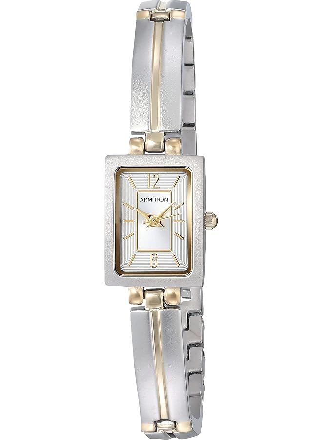 Armitron Women's 75 5331Svtt Rectangular Shaped Two Tone Bangle Watch Two Tone 16Mm - Image 1
