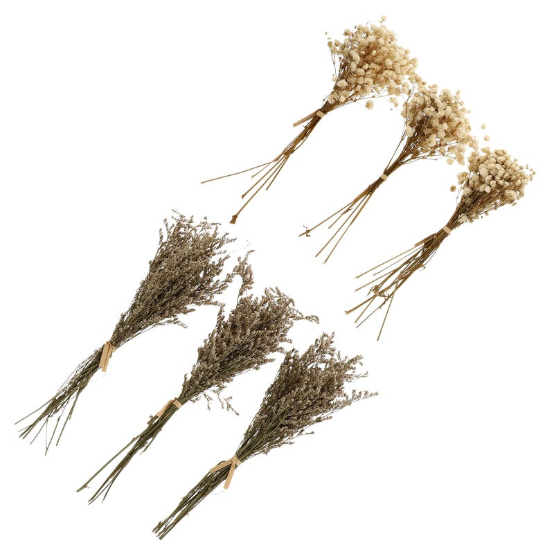 Dried Babys Breath Flower Bouquet Set 6 Pcs Natural Color Home Decor Floral Arrangements - Image 2