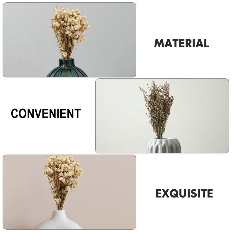 Dried Babys Breath Flower Bouquet Set 6 Pcs Natural Color Home Decor Floral Arrangements - Image 4