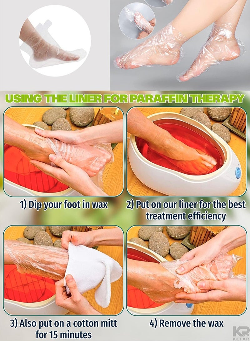 Generic 100 PCS Disposable Foot Socks Clear Plastic Disposable for Foot Spa Increased Comfort Hot Wax Therapy Foot Spa Plastic Socks - Image 4