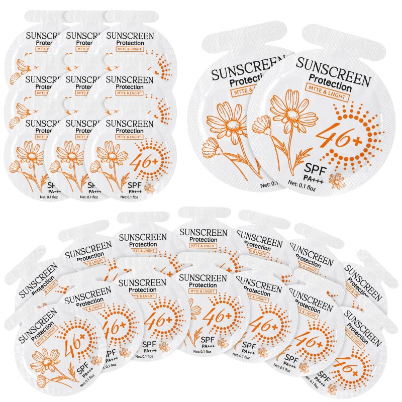 Heigble 100 Pcs Sunscreen Bulk Mini Travel Size Sunscreen Packets SPF 46 Summer Party Gifts for Women Girl - Image 2